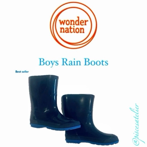 Wonder Nation Boys Rain Boots -Navy, Little Kids Size 13-1 - Picture 6 of 13